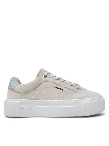 Calvin Klein Sneakersy Flatform Cup Lace Up W/Ml HW0HW02282 Beżowy. Brązowe obuwie sportowe damskie Calvin Klein, ze skóry, bez zapięcia. Za 569.99 zł.