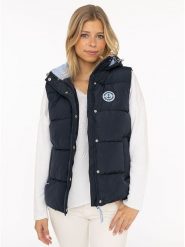 Zwillingsherz Kamizelka pikowana w kolorze granatowym rozmiar: M. Niebieskie kamizelki damskie Zwillingsherz, m, bez wzorów, bez kaptura. Za 173.99 zł.