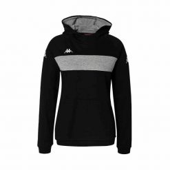 Damska bluza z kapturem Kappa Daccia. Czarne bluzy damskie Kappa, l, bez wzorów, z kapturem. W wyprzedaży za 174.00 zł.