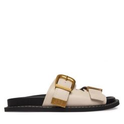 Klapki Steve Madden. Brązowe klapki damskie Steve Madden, bez wzorów, bez obcasa, bez zapięcia. Za 429.99 zł.