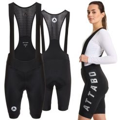 Spodenki rowerowe damskie ATTABO Kirun WMNS Bib Shorts. Czarne spodenki sportowe damskie ATTABO, na lato, l, bez wzorów, z elastanu, na fitness i siłownię. Za 130.00 zł.