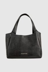 VALENTINO Torebka czarna Wool. Czarne torebki klasyczne damskie Valentino by Mario Valentino, z materiału, na ramię, małe, bez dodatków. W wyprzedaży za 459.99 zł.