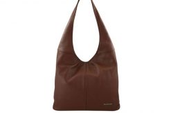 Worek skórzany BARBERINI'S brązowy 994-6. Brązowe shopper bag Barberinis, ze skóry, duże, bez dodatków. Za 259.99 zł.