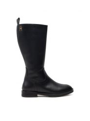 Tommy Hilfiger Kozaki T4A6-33591-0092999 M Czarny. Czarne kozaki dziewczęce Tommy Hilfiger, bez wzorów, ze skóry, bez obcasa, bez zapięcia. Za 679.99 zł.