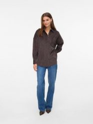 Vero Moda Koszula sztruksowa w kolorze brązowym rozmiar: XL. Brązowe koszule damskie Vero Moda, xl, bez wzorów, ze sztruksu, bez kołnierzyka, bez ramiączek. Za 119.95 zł.