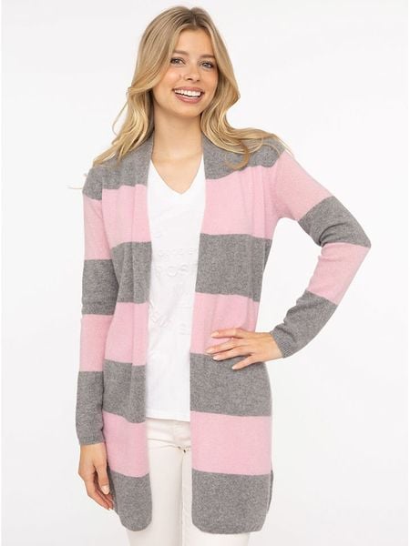Zwillingsherz Kaszmirowy kardigan w kolorze jasnoróżowo-szarym rozmiar: L. Różowe kardigany damskie Zwillingsherz, l, bez wzorów, z kaszmiru. Za 428.43 zł.