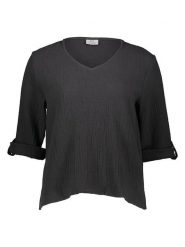 JDY Bluzka "Theis Life" w kolorze antracytowym rozmiar: XL. Czarne bluzki damskie JDY, xl, bez wzorów, z bawełny, bez kołnierzyka, bez ramiączek. Za 70.57 zł.