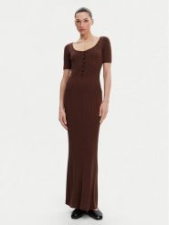 Herskind Sukienka dzianinowa Toffee 5536106 Brązowy Regular Fit. Brązowe sukienki damskie Herskind, bez wzorów, z dzianiny, bez ramiączek. Za 489.99 zł.