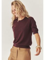 TATUUM Wełniany sweter "Moril" w kolorze bordowym rozmiar: L. Czerwone swetry klasyczne damskie TATUUM, l, z wełny, bez kołnierzyka. Za 140.53 zł.