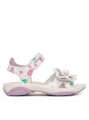 Primigi Sandały 1383600 M Biały. Białe sandały dziewczęce Primigi, ze skóry, bez obcasa, bez zapięcia. Za 249.99 zł.