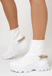 Białe Sneakersy Klymale. Białe obuwie sportowe damskie Born2be, bez zapięcia. Za 34.99 zł.