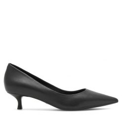 Szpilki GINO ROSSI. Czarne szpilki damskie Gino Rossi, bez wzorów, bez obcasa, na szpilce, bez zapięcia. Za 279.99 zł.