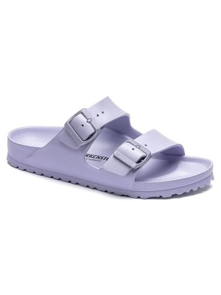 Birkenstock Klapki "Arizona" w kolorze fioletowym rozmiar: 39. Różowe klapki damskie Birkenstock, bez wzorów, z otwartym noskiem, bez obcasa, bez zapięcia. Za 217.91 zł.