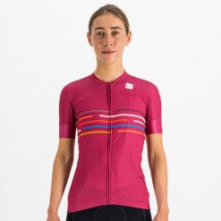 Koszulka rowerowa damska Sportful Vélodrome. Fioletowe koszulki damskie SPORTFUL, m, bez wzorów, bez kołnierzyka, bez ramiączek. Za 189.99 zł.