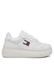 Tommy Jeans Sneakersy Tjw Retro Basket Flatform Ess EN0EN02506 Biały. Białe obuwie sportowe damskie Tommy Jeans, z jeansu, bez zapięcia. Za 269.99 zł.