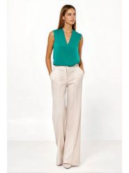 Nife Spodnie w kolorze beżowym rozmiar: 42. Brązowe spodnie materiałowe damskie Nife, bez wzorów, z materiału. Za 177.32 zł.