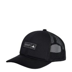 Czapka Snapback Trucker. Czarne czapki z daszkiem damskie Adidas, bez wzorów, z materiału. Za 119.00 zł.