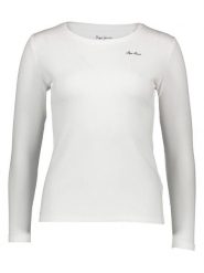 Pepe Jeans Koszulka w kolorze białym rozmiar: XS. Białe koszulki damskie Pepe Jeans, xs, bez wzorów, z jeansu, bez kołnierzyka, bez ramiączek. Za 61.31 zł.