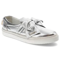 Srebrne Półbuty Carinii Wygodne Skórzane Buty. Szare półbuty damskie Carinii, na wiosnę, bez wzorów, ze skóry, bez obcasa, bez zapięcia. Za 239.00 zł.