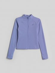 4F Bluza do jogi slim szybkoschnąca damska - niebieska S. Niebieskie bluzy damskie 4F, l, bez wzorów, z włókna. Za 199.99 zł.