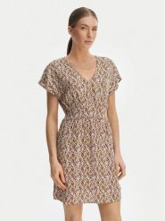 ONLY Sukienka letnia Nova 15342707 Beżowy ciemny Regular Fit. Brązowe sukienki damskie Only, bez wzorów, z wiskozy, bez ramiączek. Za 129.99 zł.