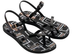 Sandały japonki damskie Ipanema Fashion Sand VIII Fem. Czarne klapki damskie Ipanema, bez wzorów, z materiału, bez obcasa, bez zapięcia. Za 119.00 zł.