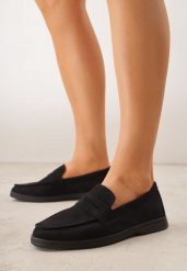 Czarne Klasyczne Mokasyny VICES z Imitacji Zamszu ze Skórzaną Wkładką Haliris. Czarne mokasyny damskie Born2be, z jeansu, bez obcasa. Za 89.99 zł.