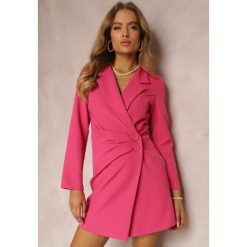 Ciemnoróżowa Sukienka Semiche. Czerwone sukienki damskie Renee, bez wzorów, eleganckie, bez ramiączek. W wyprzedaży za 107.99 zł.