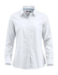 Clique Garland koszula oxford z długim rękawem bawełniana – white. Białe koszule damskie CLIQUE, l, bez wzorów, z bawełny, biznesowe, bez kołnierzyka, bez ramiączek. Za 229.65 zł.