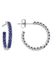 Luxenter Srebrne kolczyki-półkreole z cyrkoniami rozmiar: onesize. Szare kolczyki damskie Luxenter, z cyrkonią, srebrne. Za 126.99 zł.