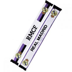 Real Madryt szalik kibica dwustronny Double Knitted Scarf wielokolorowy. Białe szaliki damskie REAL MADRID, bez wzorów, z materiału. Za 117.96 zł.