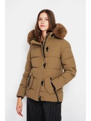 ASSUILI Kurtka pikowana w kolorze jasnobrązowym rozmiar: 42. Brązowe kurtki damskie Assuili, bez wzorów, bez kaptura. Za 346.99 zł.