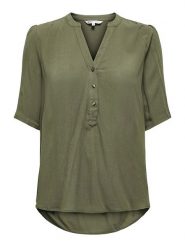 ONLY Bluzka w kolorze khaki rozmiar: 34. Brązowe bluzki damskie Only, s, bez wzorów, z wiskozy, klasyczne, bez kołnierzyka, bez ramiączek. Za 65.85 zł.
