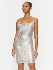 Vero Moda Sukienka koktajlowa 10295675 Srebrny Regular Fit. Szare sukienki damskie Vero Moda, bez wzorów, z syntetyku, wizytowe, bez ramiączek. Za 339.99 zł.
