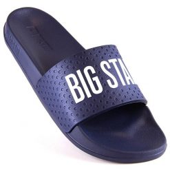 Klapki młodzieżowe piankowe lekkie granatowe Big Star MM274714. Klapki damskie Big Star, bez wzorów, z materiału, bez obcasa, bez zapięcia. Za 59.99 zł.