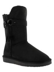 ISLAND BOOT Kozaki zimowe "Crawford" w kolorze czarnym rozmiar: 36. Czarne kozaki damskie Island Boot, na zimę, z materiału, bez obcasa, bez zapięcia. Za 118.99 zł.