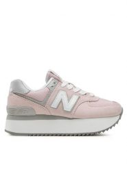 New Balance Sneakersy WL574ZSE Różowy. Czerwone obuwie sportowe damskie New Balance, ze skóry, bez zapięcia. W wyprzedaży za 339.99 zł.