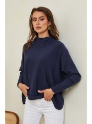 Joséfine Sweter "Izsak" w kolorze granatowym rozmiar: XL. Niebieskie swetry klasyczne damskie Joséfine, xl, z kaszmiru, bez kołnierzyka. Za 151.90 zł.