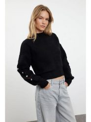 Trendyol Sweter w kolorze czarnym rozmiar: L. Czarne swetry klasyczne damskie Trendyol, l, ze splotem, bez kołnierzyka. Za 149.66 zł.