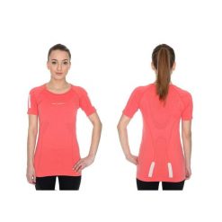 Koszulka damska krótki rękaw Brubeck Athletic koralowy S SS11080. Brązowe koszulki damskie Brubeck, s, bez wzorów, bez kołnierzyka, bez ramiączek. Za 109.00 zł.