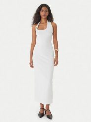 HUGO Sukienka koktajlowa Shagar 50557781 Écru Slim Fit. Sukienki damskie Hugo, bez wzorów, z wiskozy, wizytowe, bez ramiączek. Za 1,089.00 zł.