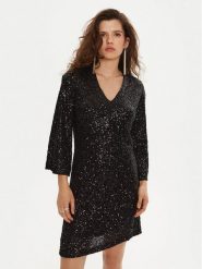 Bruuns Bazaar Sukienka koktajlowa Azati BBW4192 Czarny Regular Fit. Czarne sukienki damskie Bruuns Bazaar, bez wzorów, z syntetyku, wizytowe, bez ramiączek. Za 369.99 zł.