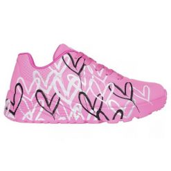 Buty Skechers x JGoldcrown Uno Lite - Metallic Love 314067L-HPMT różowe. Czerwone buty sportowe dziewczęce z gumy, bez zapięcia. Za 408.30 zł.