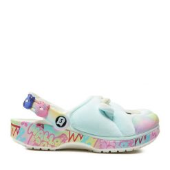 Klapki Crocs. Niebieskie klapki damskie Crocs, bez wzorów, bez obcasa, bez zapięcia. Za 189.99 zł.