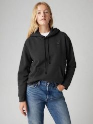 Levi's Bluza w kolorze czarnym rozmiar: S. Czarne bluzy damskie Levi's, s, bez wzorów, z kapturem. Za 101.94 zł.