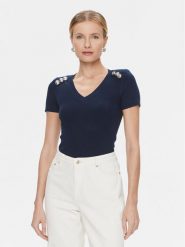 Marciano Guess Sweter Teti 4RGR11 5613Z Granatowy Regular Fit. Niebieskie swetry klasyczne damskie Marciano Guess, xs, z wiskozy, bez kołnierzyka. Za 299.99 zł.