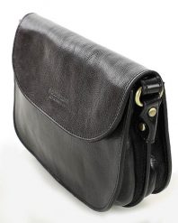 Saddle bag półksiężyc MARCO MAZZINI L255a czarny. Czarne torebki klasyczne damskie ze skóry, bez dodatków. Za 379.05 zł.