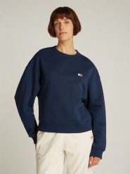 TOMMY JEANS Bluza w kolorze granatowym rozmiar: L. Niebieskie bluzy damskie Tommy Jeans, l, bez wzorów, z bawełny, bez kaptura. Za 215.71 zł.