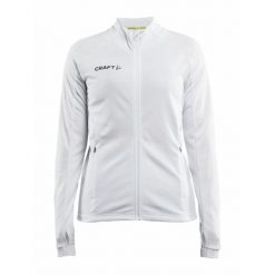 Bluza treningowa damska Craft Evolve Full Zip. Białe bluzy damskie Craft, xl, bez wzorów, z materiału, bez kaptura. Za 259.00 zł.