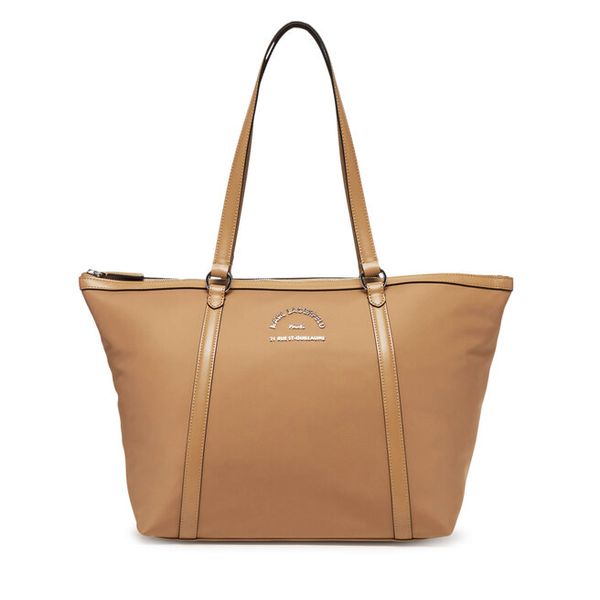 Torebka KARL LAGERFELD. Brązowe shopper bag KARL LAGERFELD, bez wzorów, bez dodatków. Za 599.99 zł.
